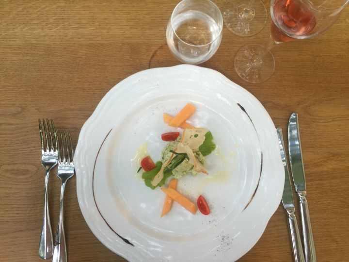RICOTTA AL DRAGONCELLO, BURRO DI DRAGONCELLO, MELONE E POMODORINI