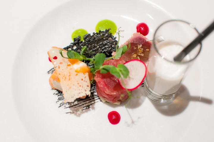 Trio of cold seafood appetizers